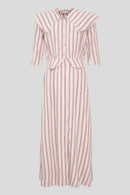 Striped packshot midi-length blouse dress - Pink