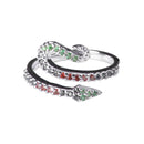 Bague Ajustable Snake Argent Multico