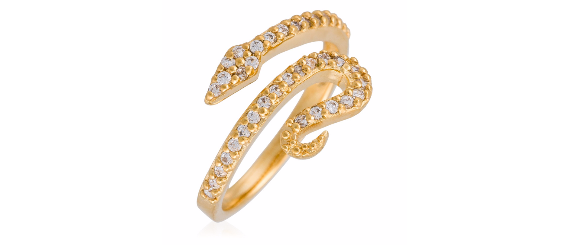 Bague Ajustable Snake  Blanc