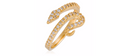Bague Ajustable Snake  Blanc