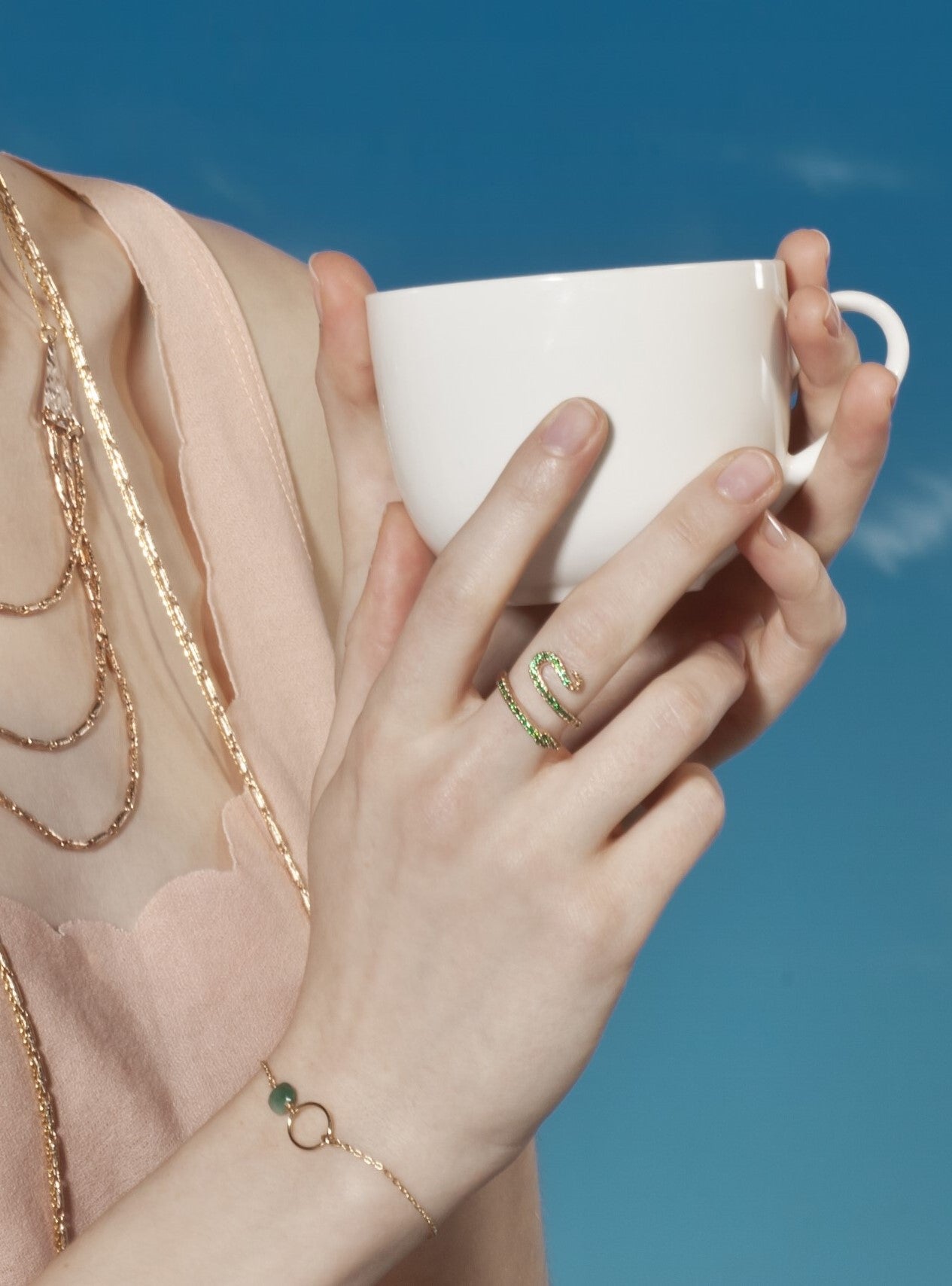 Bague Ajustable Snake  Vert