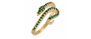 Bague Ajustable Snake  Vert
