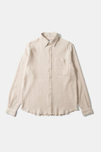 Camisa Beige Liso Rayas Snap