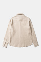 Camisa Beige Liso Rayas Snap