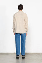 Camisa Beige Liso Rayas Snap