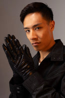 Gants Snowy Cuir Et Nylon Doublés Alpaga - Noir Tactile - Homme