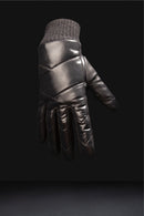 Gants Snowy Cuir Et Nylon Doublés Cachemire - Noir Tactile/Noir/Souris - Homme