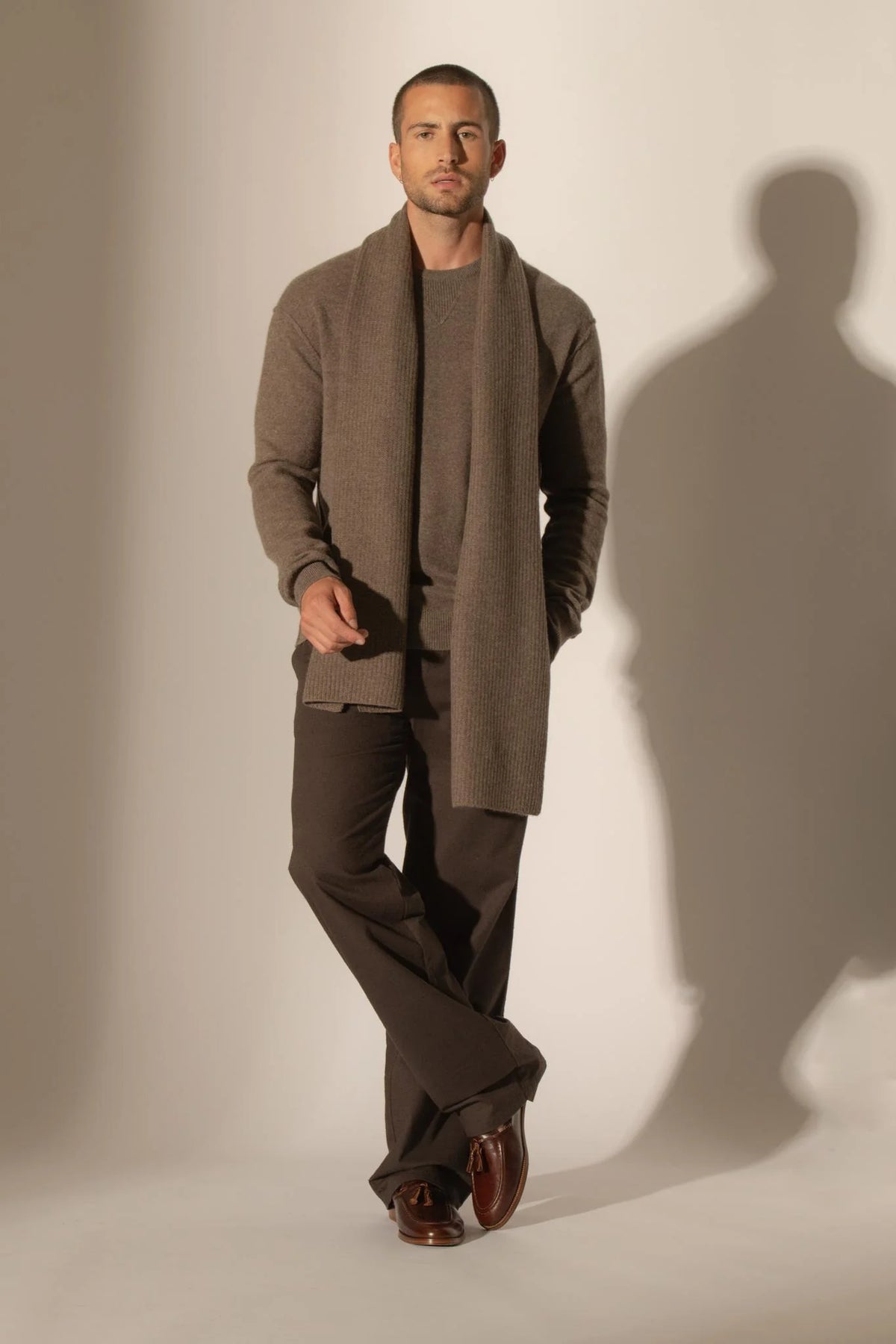Pull Col Rond Soan - Taupe Chiné