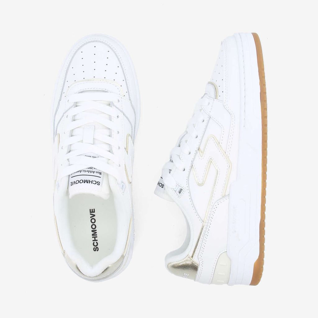 Brooklyn Court W - Nappa/Metal - White/Gold