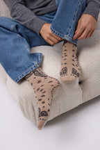Calze Bandana Presley - Beige Crema Nero - Unisex - 100% Cashmere
