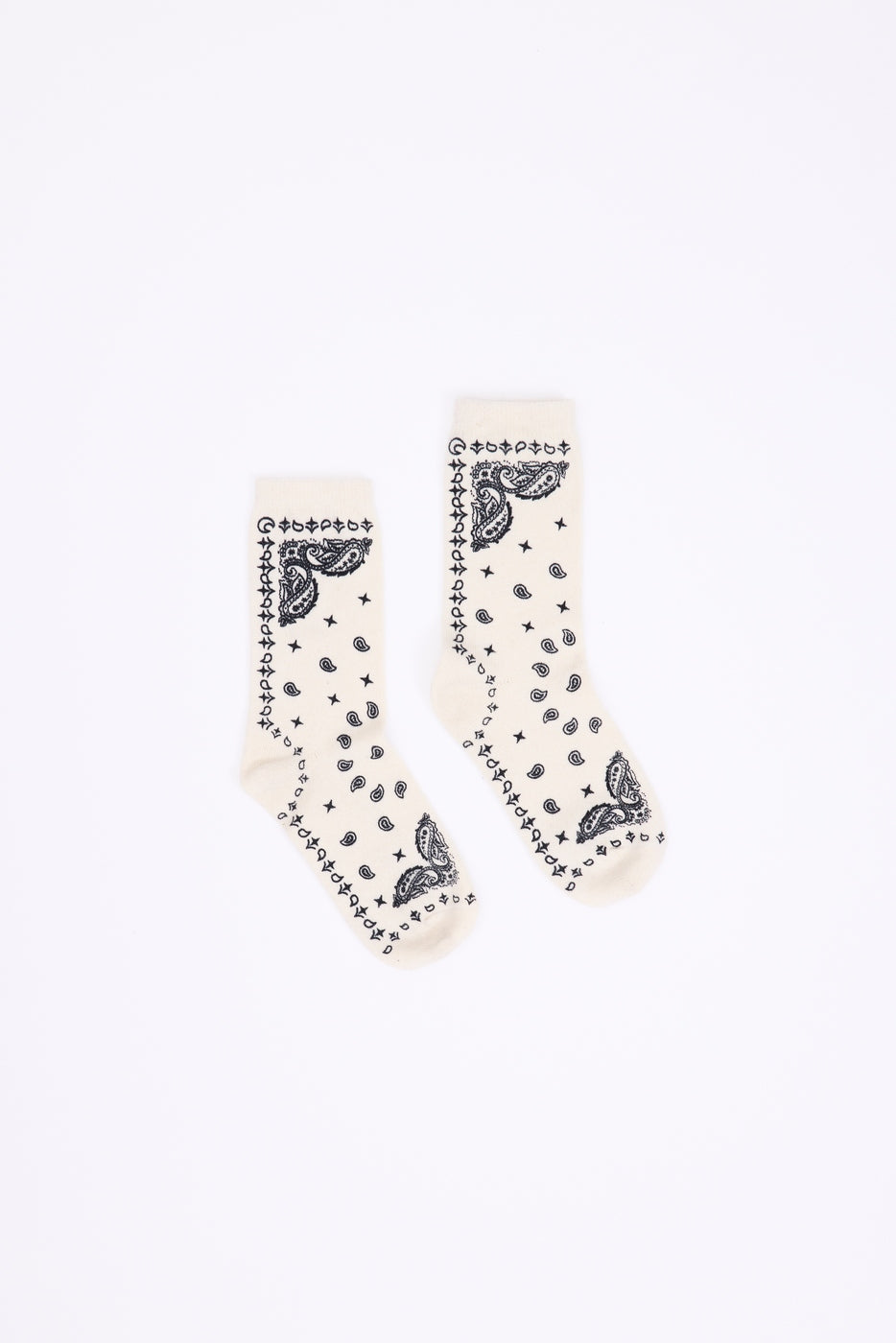 Chaussettes Bandana Presley - Blanc Noir - Mixte