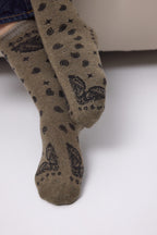 Calcetines bandana Presley - Caqui jaspeado negro - Unisex