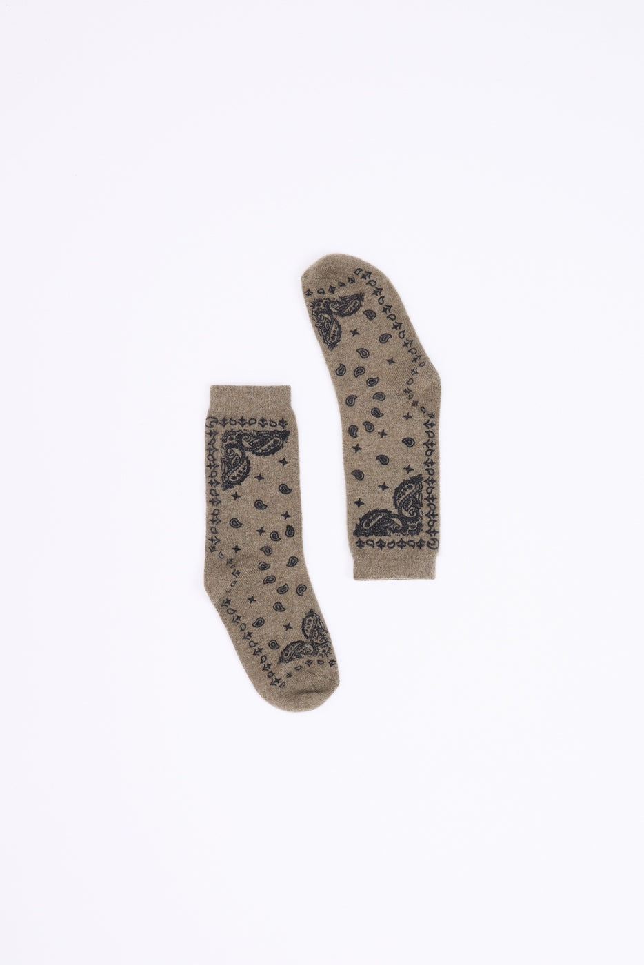 Calcetines bandana Presley - Caqui jaspeado negro - Unisex