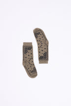 Calcetines bandana Presley - Caqui jaspeado negro - Unisex