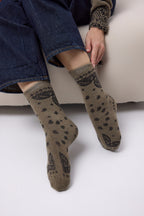 Calcetines bandana Presley - Caqui jaspeado negro - Unisex