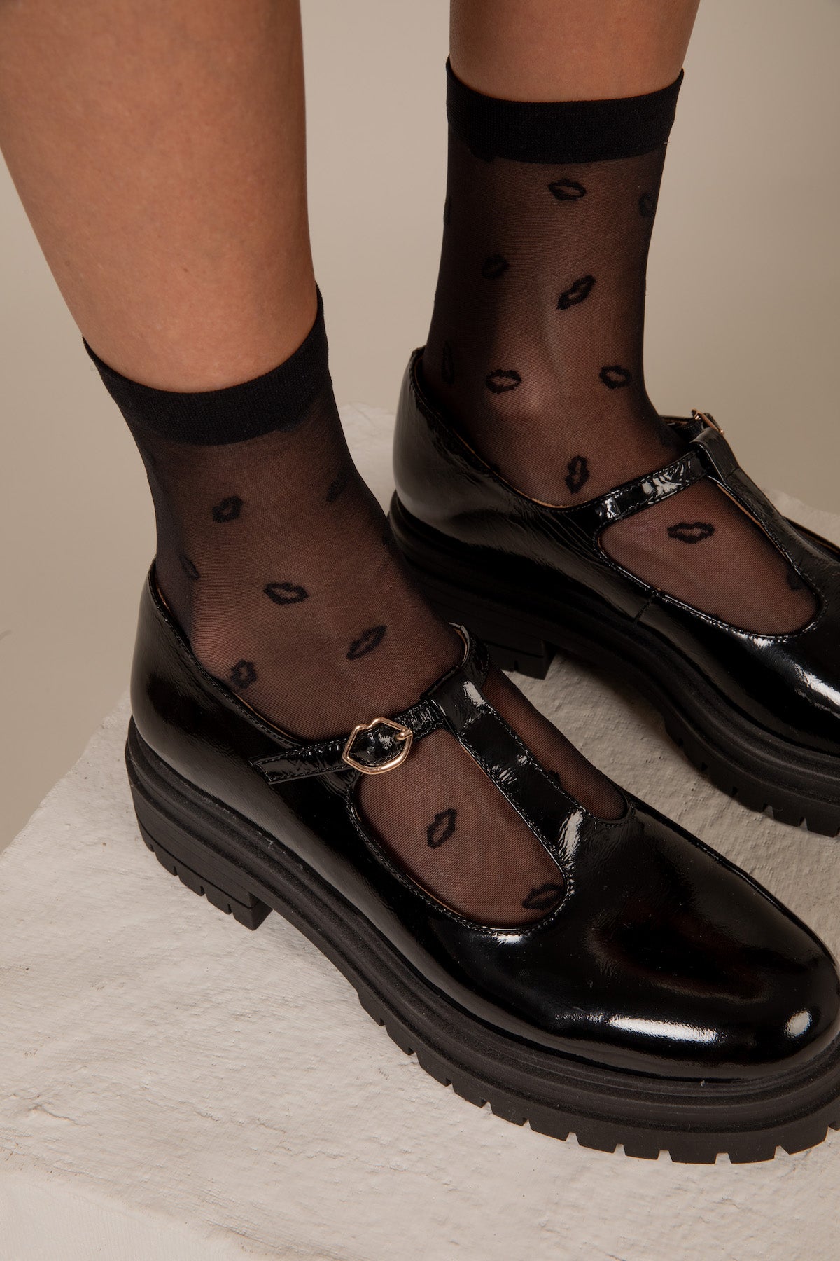 Socquettes Baisers - Noir