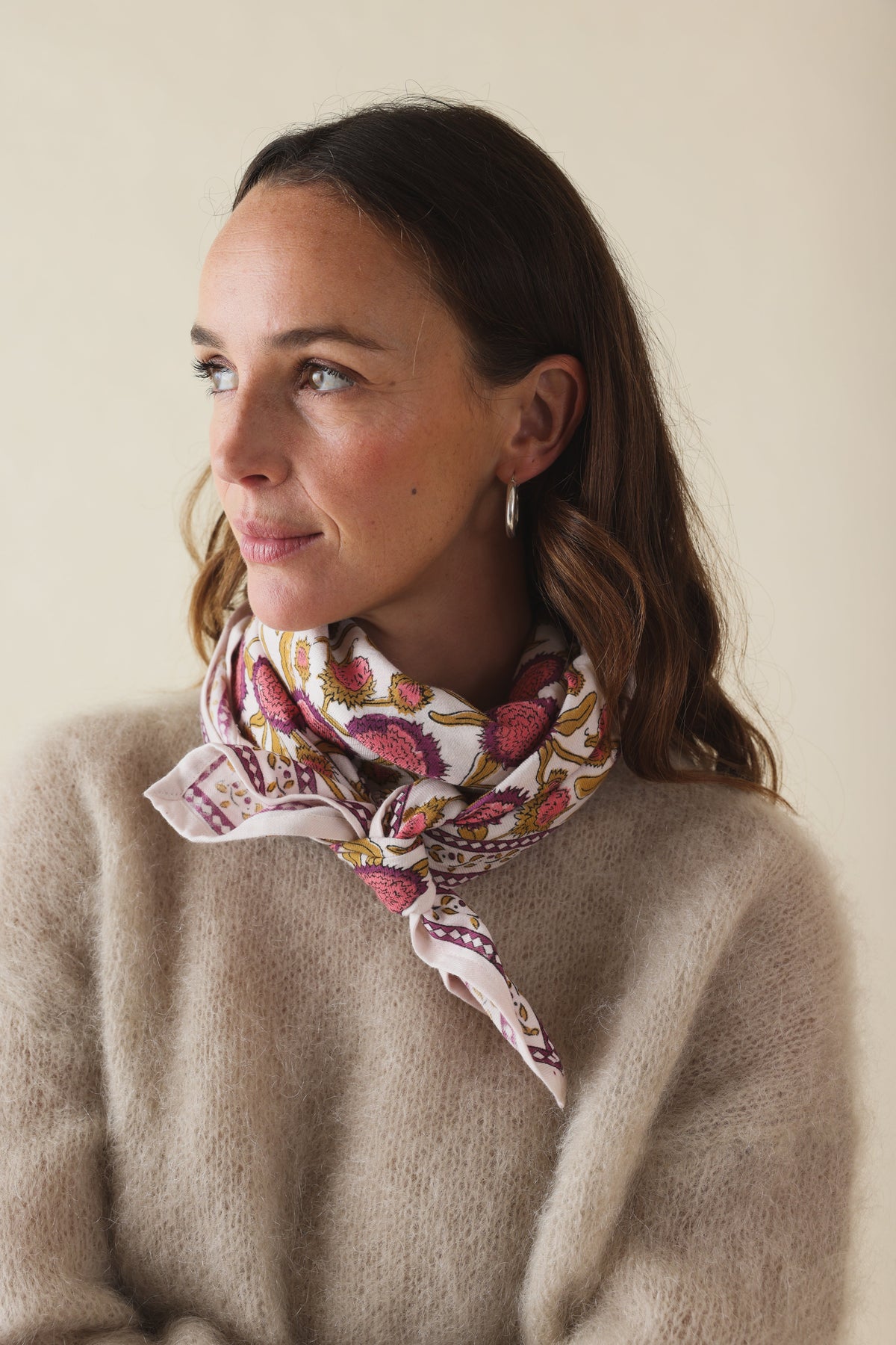Pink Pondicherry Adult Scarf 100 Cm