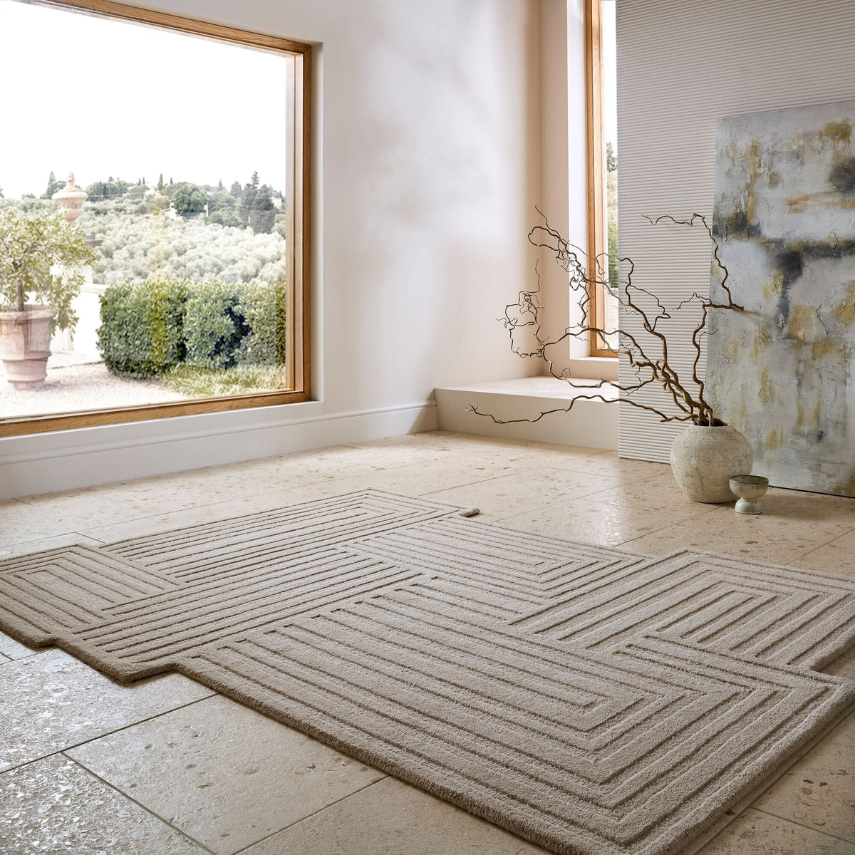 Alfombra de lana Zen Rectángulos