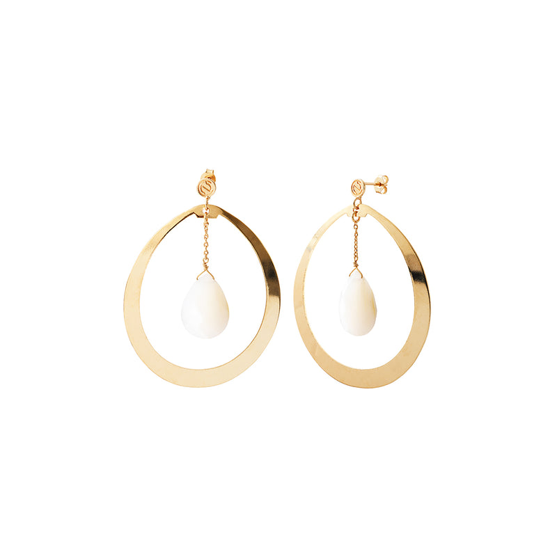 Creoles Solange Nacre Blanche