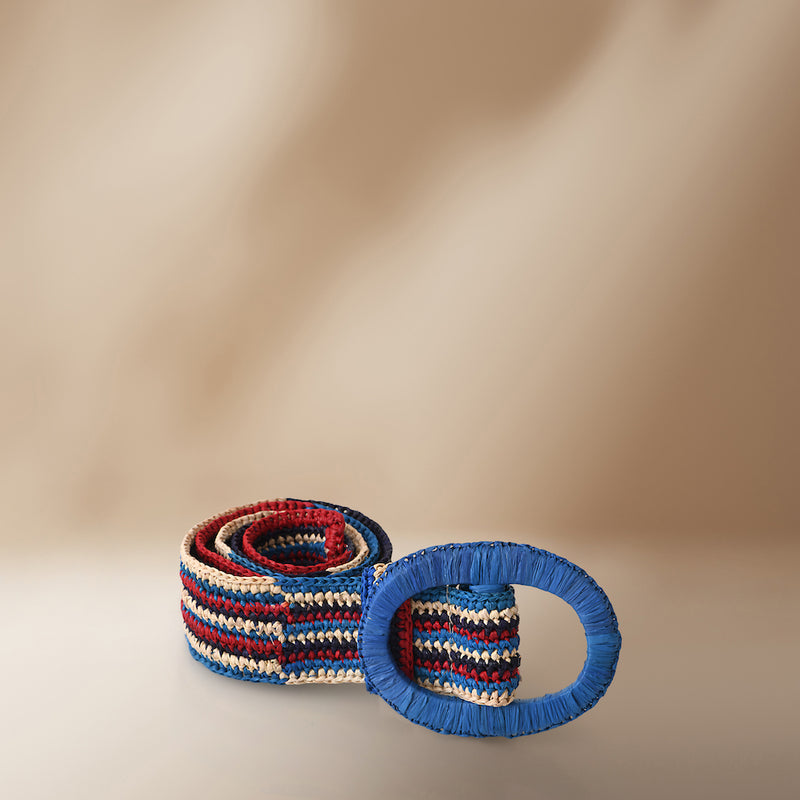 Solenzo Belt - Purple & Blue & Red & Beige