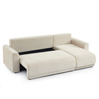 Soline - Sofá rinconero de 4 plazas - Pana beige