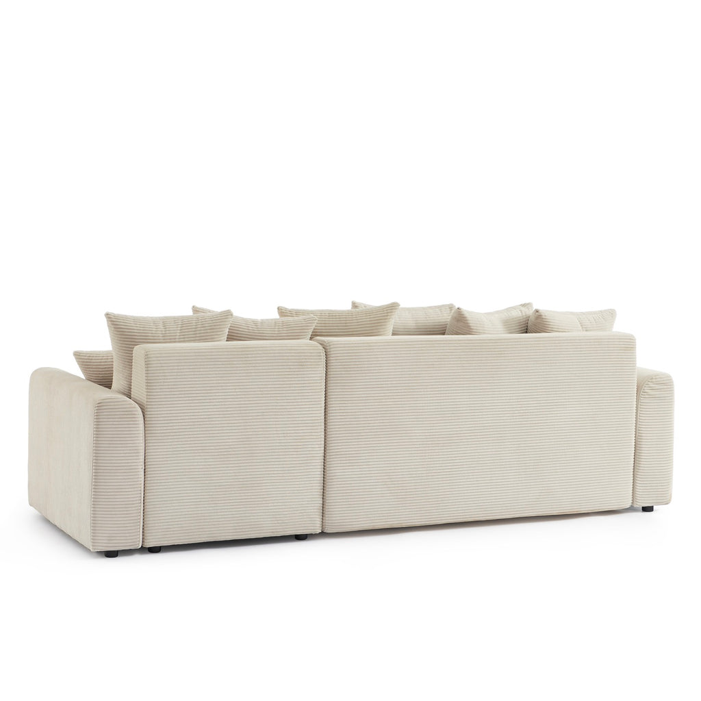 Soline - Sofá rinconero de 4 plazas - Pana beige