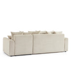Soline - Sofá rinconero de 4 plazas - Pana beige