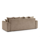 Convertible Straight Sofa - 3 Seater - Soline - Corduroy - Taupe