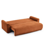 Soline - Sofá recto - Terciopelo de canalé terracota