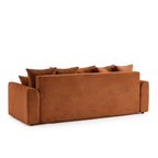 Soline - Sofá recto - Terciopelo de canalé terracota