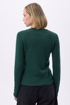 Pull Col Rond Boutons Dorés Hommeches Ballon F Sol - Vert Bouteille - Femme