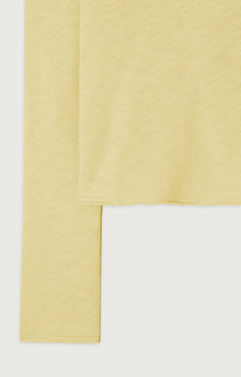 T-Shirt ML Col V - Pistachio Vintage - Femme