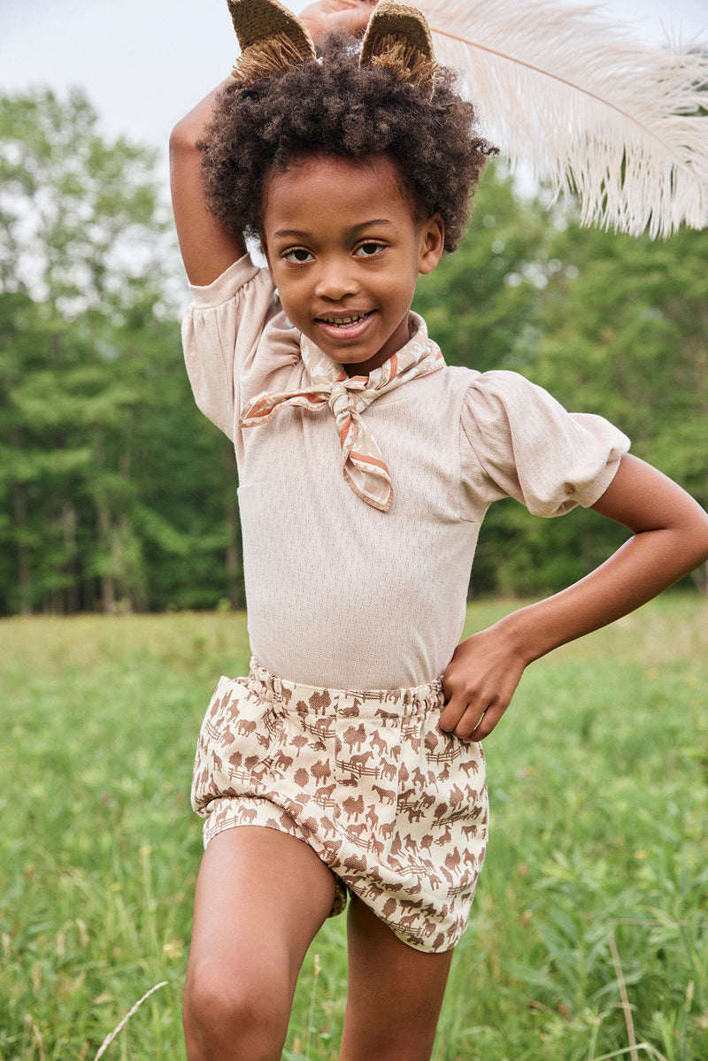 Shorts con estampado de caballos Trude - Selección Soor Ploom disponible en amaetc.com, concept store ecológico para niños