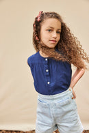 Short Odile light denim - Sélection Soor Ploom à retrouver sur amaetc.com, concept store eco friendly pour enfants