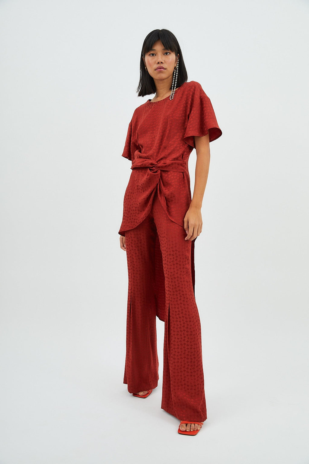 Camisa Camila Jcq Mini Flor Teja
