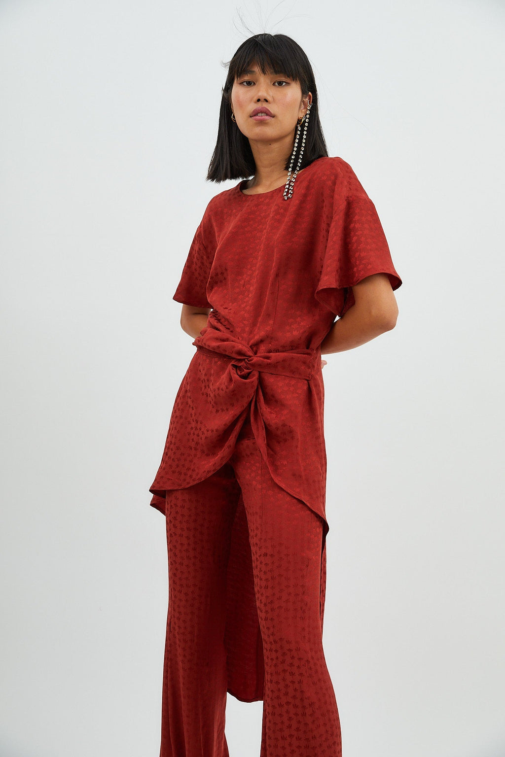 Camisa Camila Jcq Mini Flor Teja