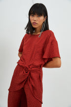 Camisa Camila Jcq Mini Flor Teja