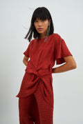 Camisa Camila Jcq Mini Flor Teja