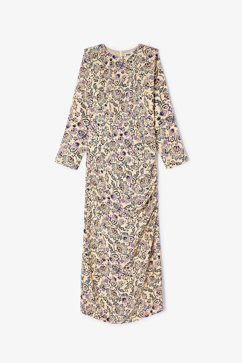 Robe Beky Fleuri Iris Beige