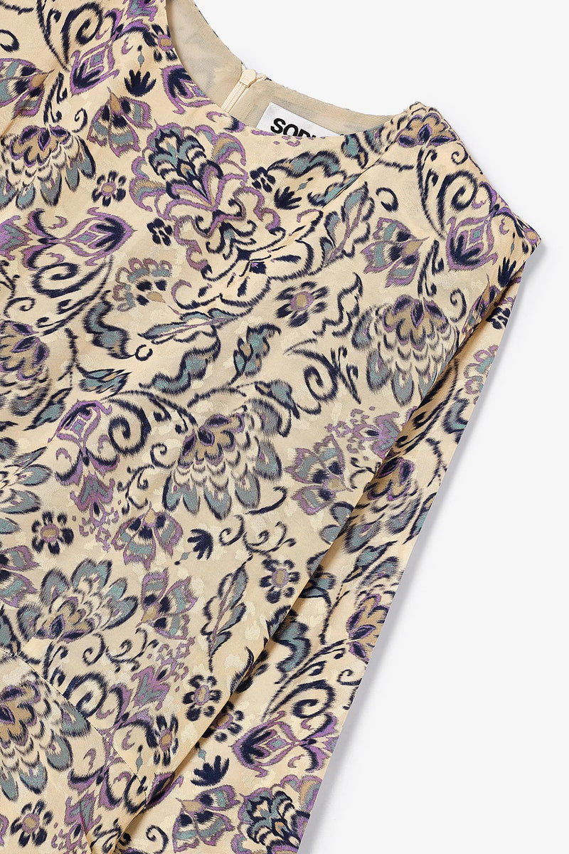 Robe Beky Fleuri Iris Beige