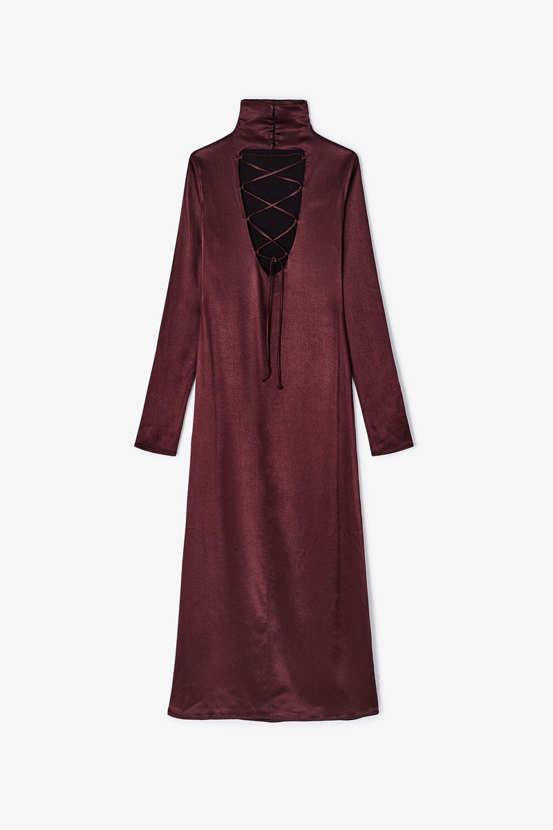 Robe Minimal Satin Marron