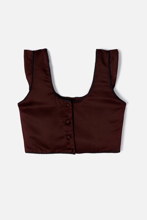 Top Triana Satin Marron