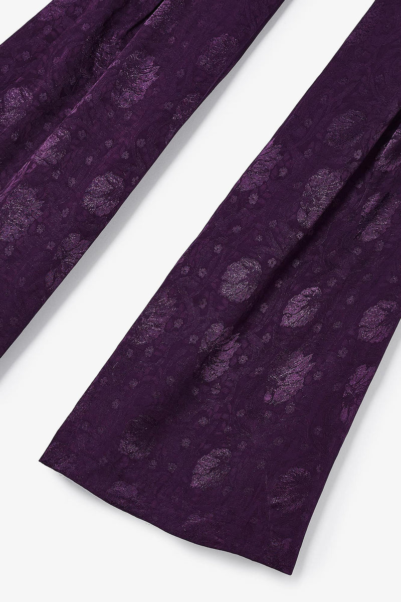 Pantalon Icon Jacquard Fleur Rétro Violet