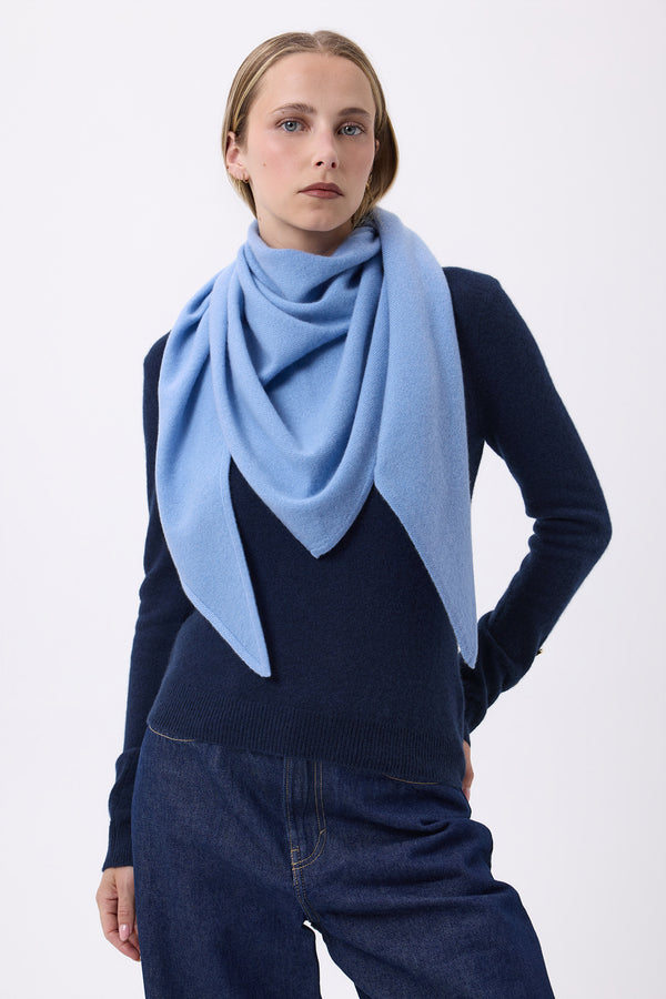 Echarpe Bandana Oversize Triangle Unie Bandana Sora - Bleu Ciel - Femme
