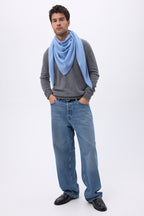 Echarpe Bandana Oversize Triangle Unie Bandana Sora - Bleu Ciel - Homme