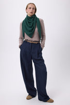 Echarpe Bandana Oversize Triangle Unie Bandana Sora - Vert Bouteille - Femme