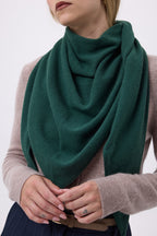 Echarpe Bandana Oversize Triangle Unie Bandana Sora - Vert Bouteille - Femme
