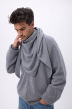 Oversized driehoekige effen bandana-sjaal Sora - Donkergrijs - Heren