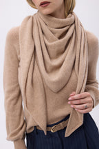 Echarpe Bandana Oversize Triangle Unie Bandana Sora - Beige Creme - Femme