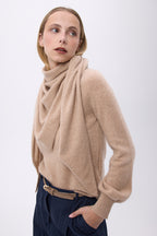 Echarpe Bandana Oversize Triangle Unie Bandana Sora - Beige Creme - Femme